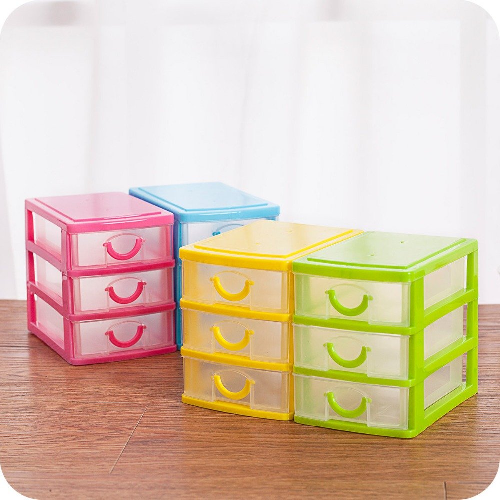 Generic S Yellow Latest Plastic Desktop Storage Box With 2 And