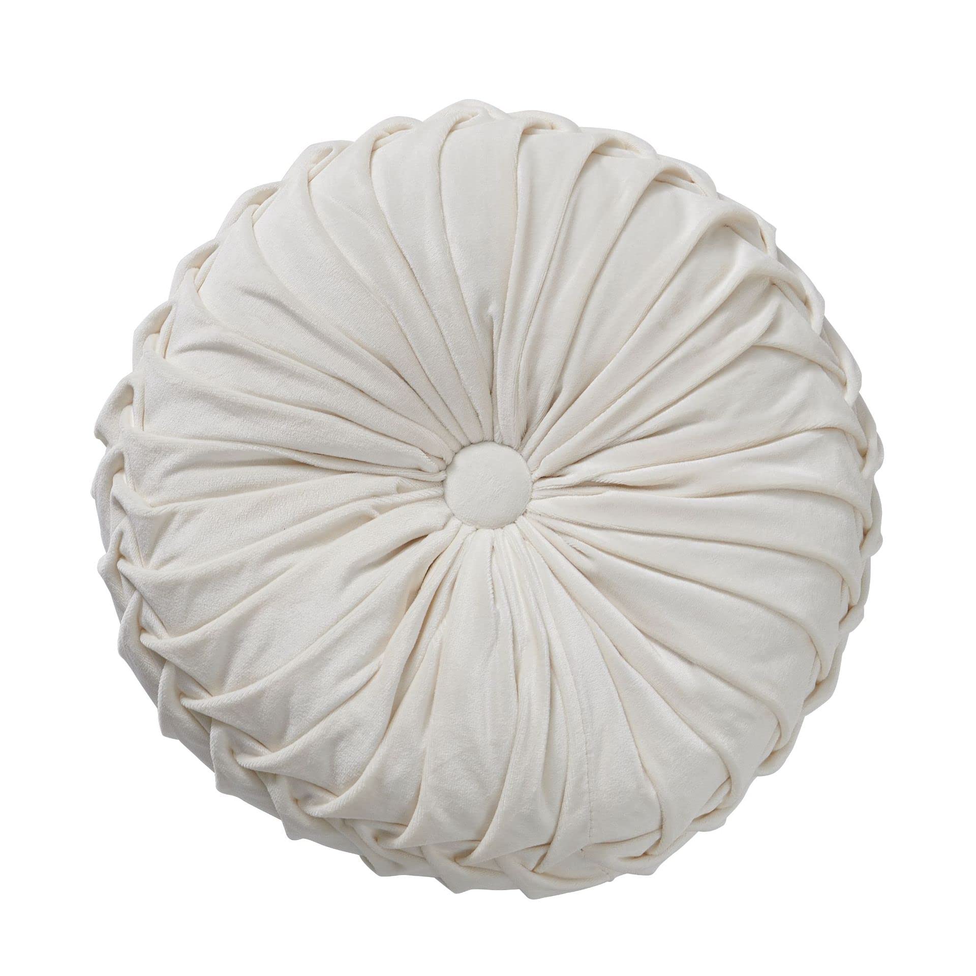 Fouriding Round Throw Pillow for Couch Decorative 15"X15" Pumpkin Round Velvet Cushion for Sofa Bed Chair Floor Car Decorative (White) — image 1