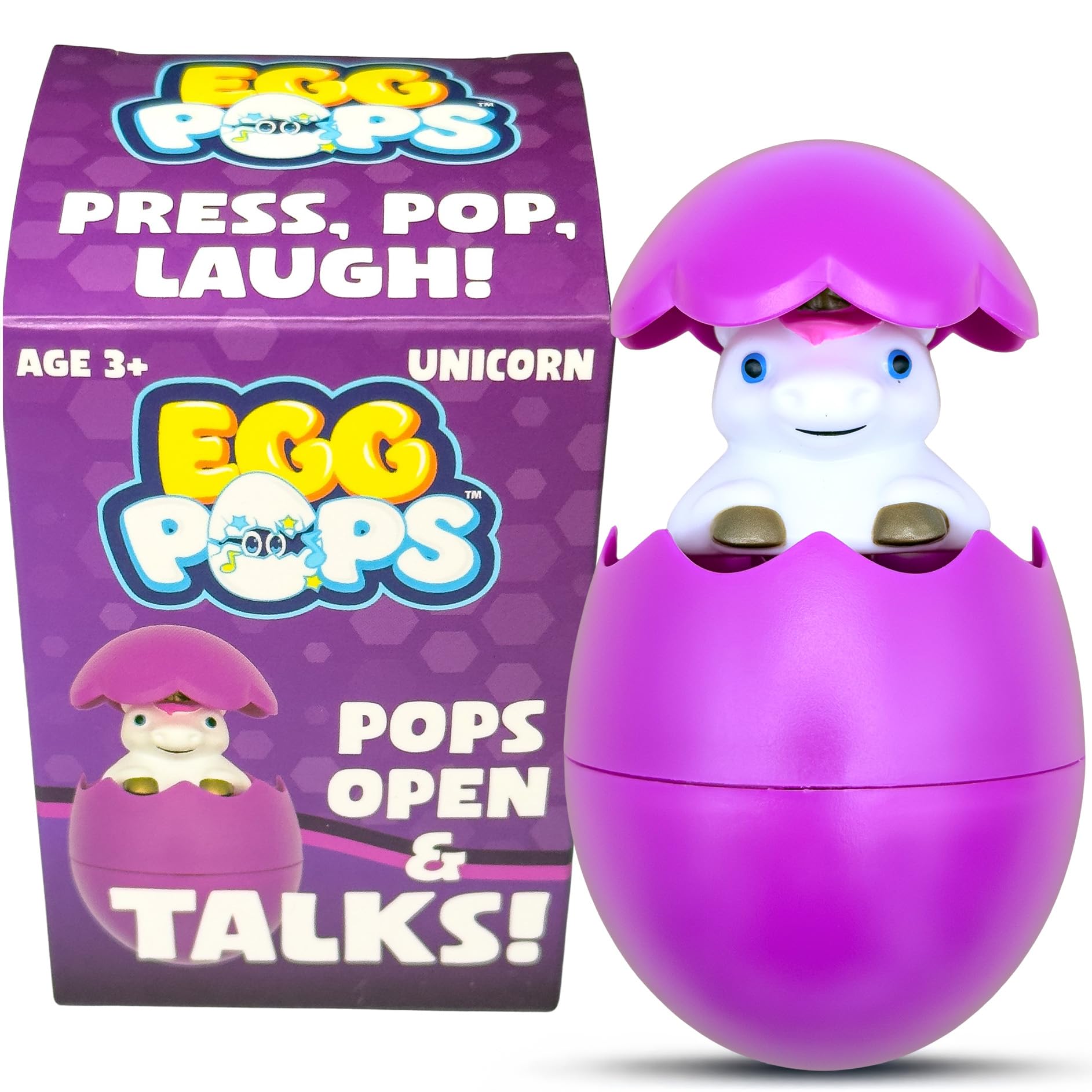 Egg Pops Talking Easter Egg Toy - Figure Pops Up & Plays Sounds, Easter Basket Stuffers for Teens - Interactive Kids Toys or Funny Gag Gifts for Teens, Cute Collectible Spring Character (Unicorn)