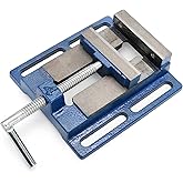 Nagpew Drill Press Vise, 4 Inch Jaw Opening Machinist Vise, Heavy Duty | 45 Steel Low Profile Vise Bench Clamp for Drilling, Crafting, Modeling, Milling, Woodworking, Machinery