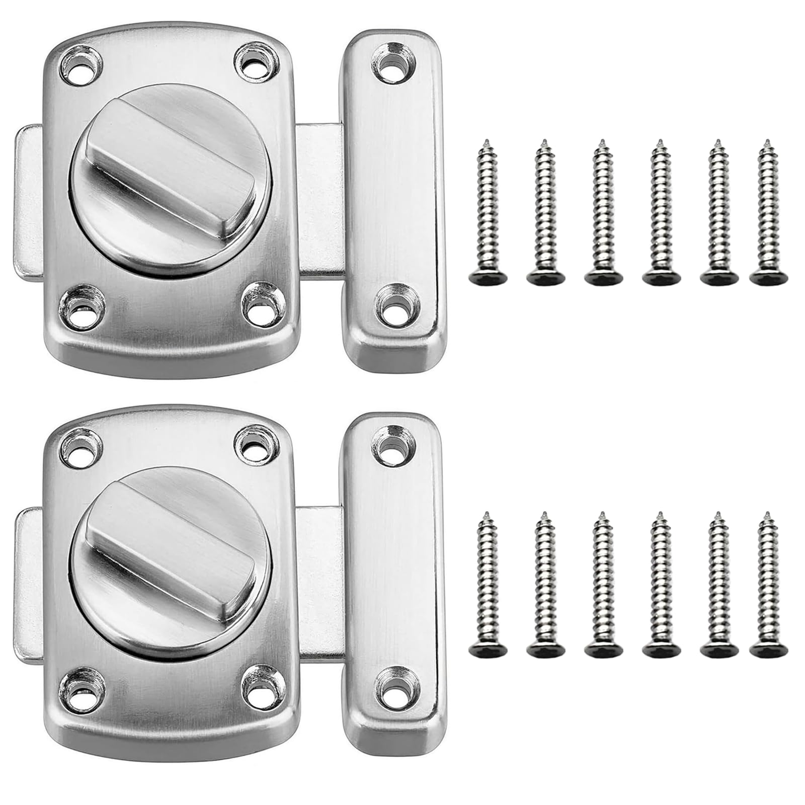 2 x Door Locks Door Bolts for Internal Doors Door Latches for Bathroom Bedroom Cupboard Cabinet Window Barns Garage Pet Gate Loft Hatch Garden Office Kitchen Front Door Bolt Applicable to All Doors