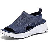 YESWIN Women Walking Sandals Arch Support Orthotic Comfortable Plantar Fasciitis Non-slip Casual Open Toe Sport Sandals for Athletic Summer Beach
