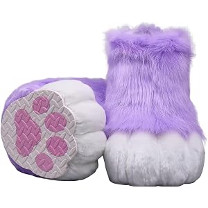 wcpqt Furry Fursuit Paws Feet Shoes kit Plush Furry Boots Cosplay for Comic Cons Anime Conventions Gatherings Costume Parties