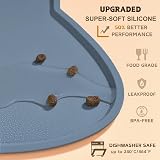 Septillar Cat Food Mat Silicone Non Slip Waterproof 44x25cm Stone Blue view 3