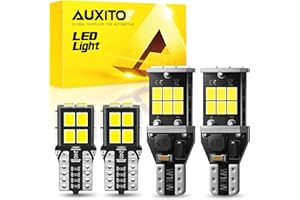AUXITO 194 168 LED Bulb & 921 912 W16W LED Bulb Combo Kit, Error free for 2825 W5W Led License Plate Light/Dome/Map/Trunk Light and 906 T15 led Backup Reverse Light,6000K White, Pack of 4
