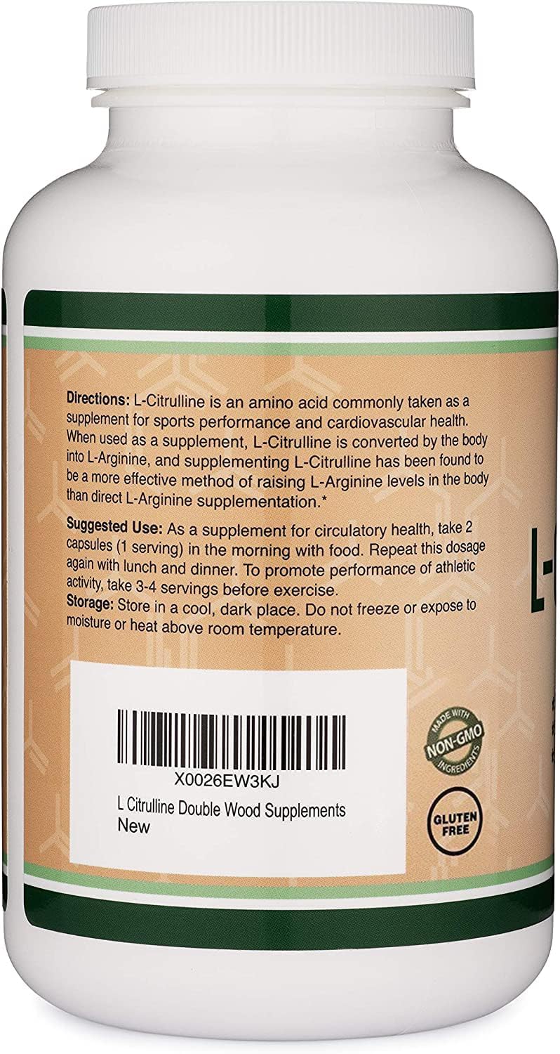 L Citrulline Capsules 1,200mg Per Serving, 210 Count (L-Citrulline Increases Levels of L-Arginine, Acts as a Nitric Oxide Booster) Muscle Recovery Supplement to Improve Muscle Pump by Double Wood