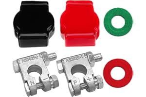 Ampper Top Post Military Spec Battery Terminal and Cover Kit for Marine Car Boat RV and Vehicles (1 Pair & Cover)