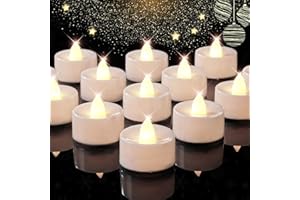 BEICHI Set of 24 Flameless LED Tea Lights Bulk, Electric Tealight Candles, Small Fake Candles Battery Operated, Warm White Flickering Mini Candles for Christmas, Home Decor