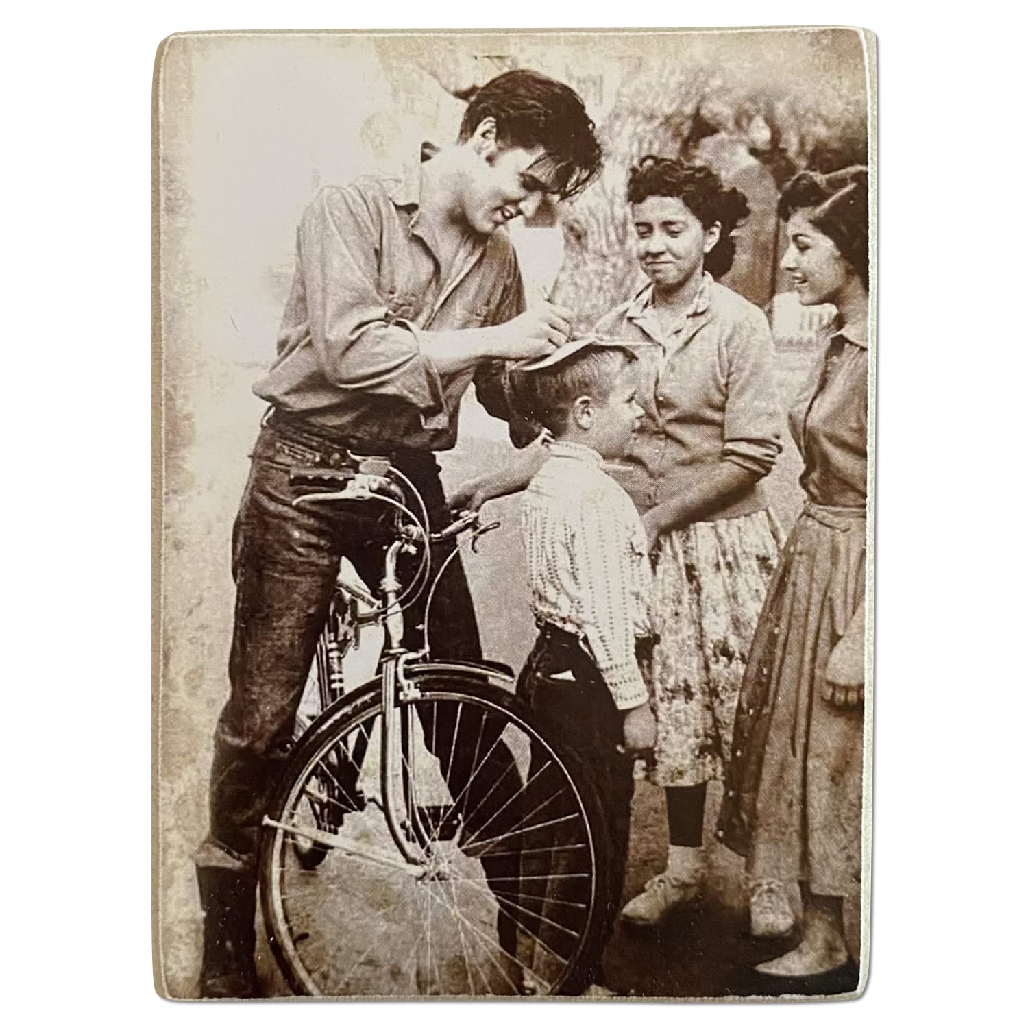 Kustom Art Magnet (magnet) Series Famous Actors Elvis Presely Vintage for Refrigerator/Garage/Bar Print on Wood 10x6cm