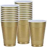 Gold Solid Color Plastic Party Cup (12 Oz.) 20 Count - Premium Quality and Durable, Perfect for Any Celebration