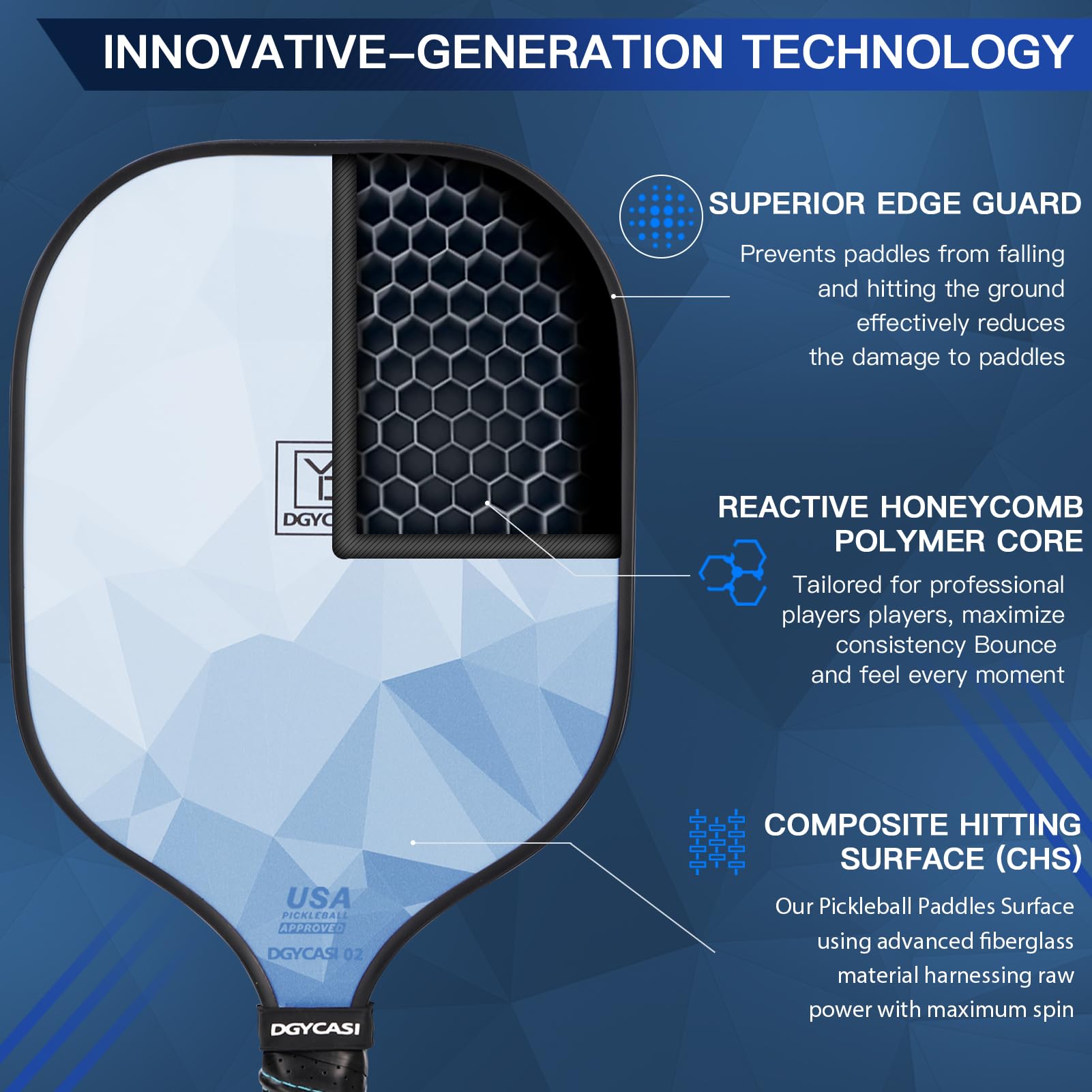 OXIKEN Pickleball Paddles Set Of 2 - USAPA Approved Carbon Fiber Paddles With 4 Balls & Bag