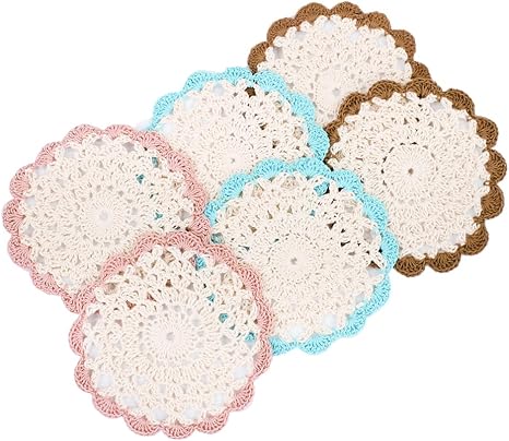 Amazon Dms 09 レースドイリー コットン 10cmサイズ ナチュラル カラー 6枚セット 手作り レースボウル 小物入れ コースター アレンジ自由 コースター オンライン通販