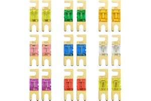 ABOTHGD 18-Pack Mini ANL Blade Fuses, Multipack Plated Heavy-Duty Fuse Kit (20A 30A 40A 50A 60A 80A 100A 125A 150A) Compatibl