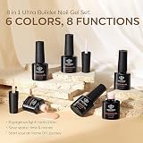 Modelones Builder Nail Gel 6 Colors 8-in-1 Pink Brown Set 7ml each view 8