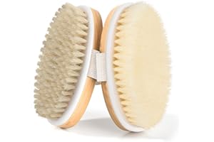 TSKCOS 2 Pack Dry Brushing Body Brush, Natural and Soft Bristle Shower Brush for Body Cleaning, Exfoliating Bath Brush for Lymphatic Drainage Improve Circulation, Body Exfoliator Scrubber for Women Men
