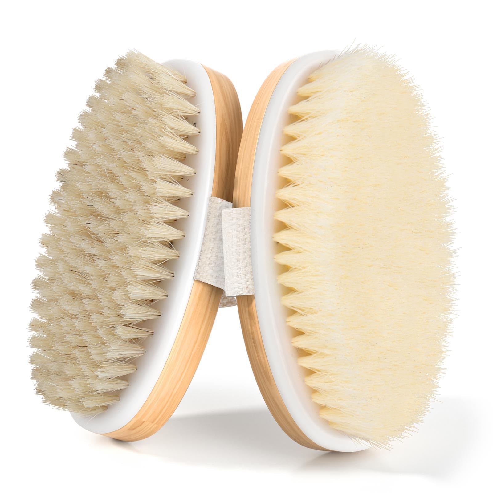 Photo 1 of 2 Pack Dry Brushing Body Brush, Natural and Soft Bristle Shower Brush for Body Cleaning, Exfoliating Bath Brush for Lymphatic Drainage Improve Circulation, Body Exfoliator Scrubber for Women Men