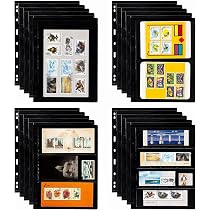 8 Rangées Feuilles pour Album de Timbres 5 Feuilles - 80 Poches 5 Feuilles Noires [10 Pages] Convient aux timbres de moins de ALBUM - Beaux-Arts et Loisirs créatifs