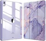 FINTIE Hybrid Case for iPad Air 11 M4/M3/M2 Lilac Marble Clear Back Pencil