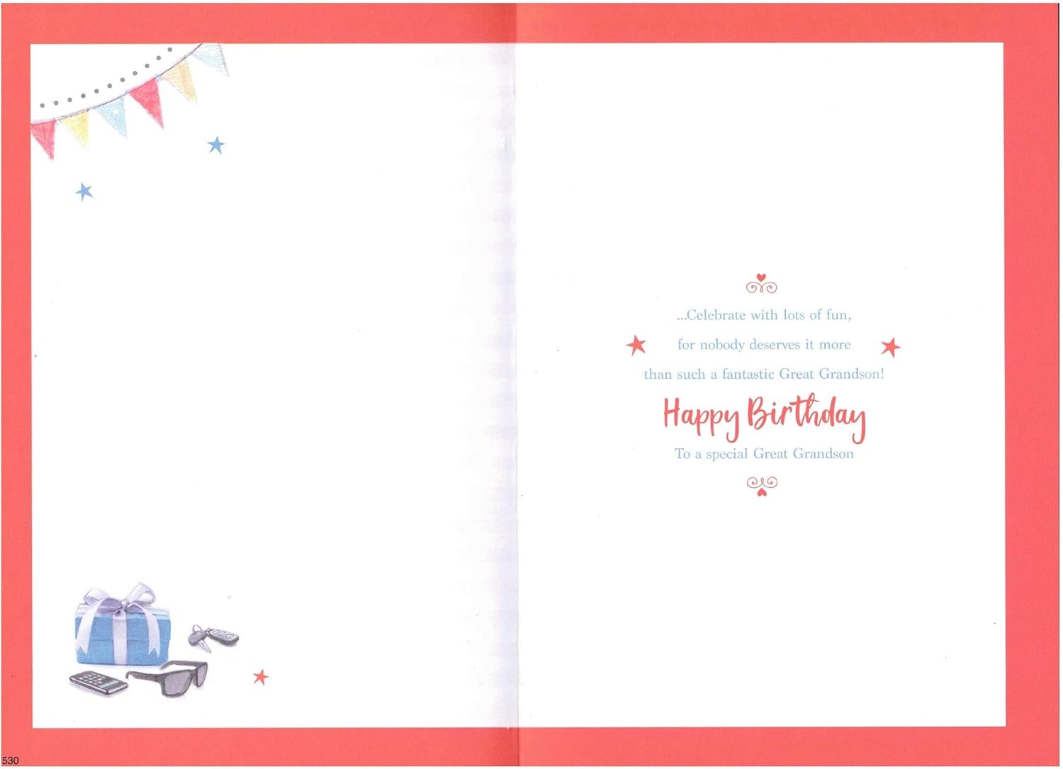 Special Great Grandson Birthday Card 7530, red|brown|beige|grey, 23cm x 15cm - Image 3