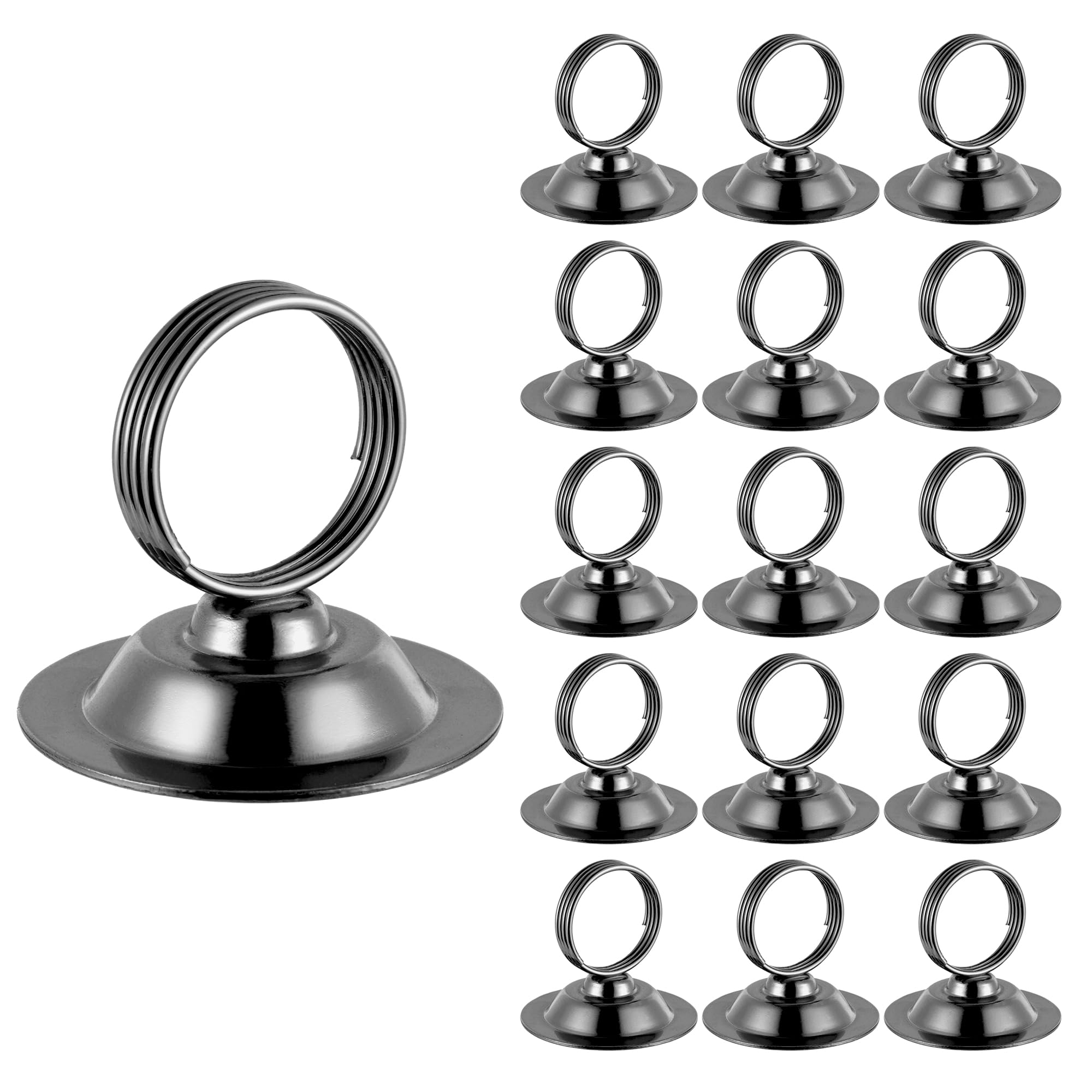Photo 1 of Urban Deco 16 PK Table Card Holder Place Card Holders Steel Card Holders for Photos, Food Signs, Memo Notes, Weddings, Restaurants, Birthday (Black)