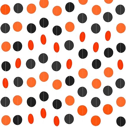 Amazon Com 3pcs Orange Black Circle Dots Garland Halloween