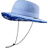 UVSAI UPF 50+ Foldable Sun Hat Patterned Under Brim Bucket Hats for Summer Hiking Fishing Beach Safari Men Women