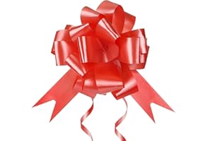 GWHOLE 60 PCS 5'' Red Ribbon Pull Bows for Gift Present Wrapping, Christmas Bows for DIY Craft Box Baskets Decorations
