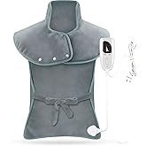 Heating Pad for Neck Shoulders Back Pain Relief, Birthday Christmas Gifts for Women Men Mom Dad Elderly, 24"x37" Electric Large Heat Pad with 6 Heat Settings 4 Timers, ETL Certified (Grey)