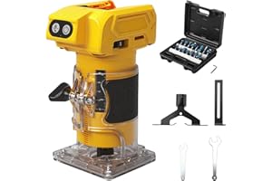 Cordless Router Tool Compatible with Dewalt 20V (Tool Only) - Compact Brushless Wood Router with 5-Speed Adjustment (10,000-3