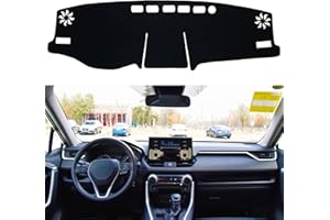 SENSHINE for Toyota RAV4 Accessories 2019 2020 2021 2022 2023 2024 2025 Dashboard Cover Center Console Cover Dash Mat Carpet Protector Sunshield Cover Custom Fit, Black Trim