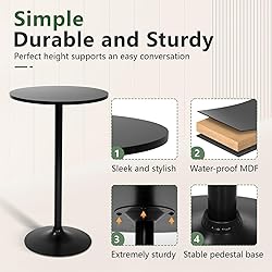 FDW Pub Table 40 Inch Height Cocktail Table Round