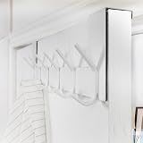 WEBI Over The Door Hook 6 Hooks White Door Hanger No Drilling view 7
