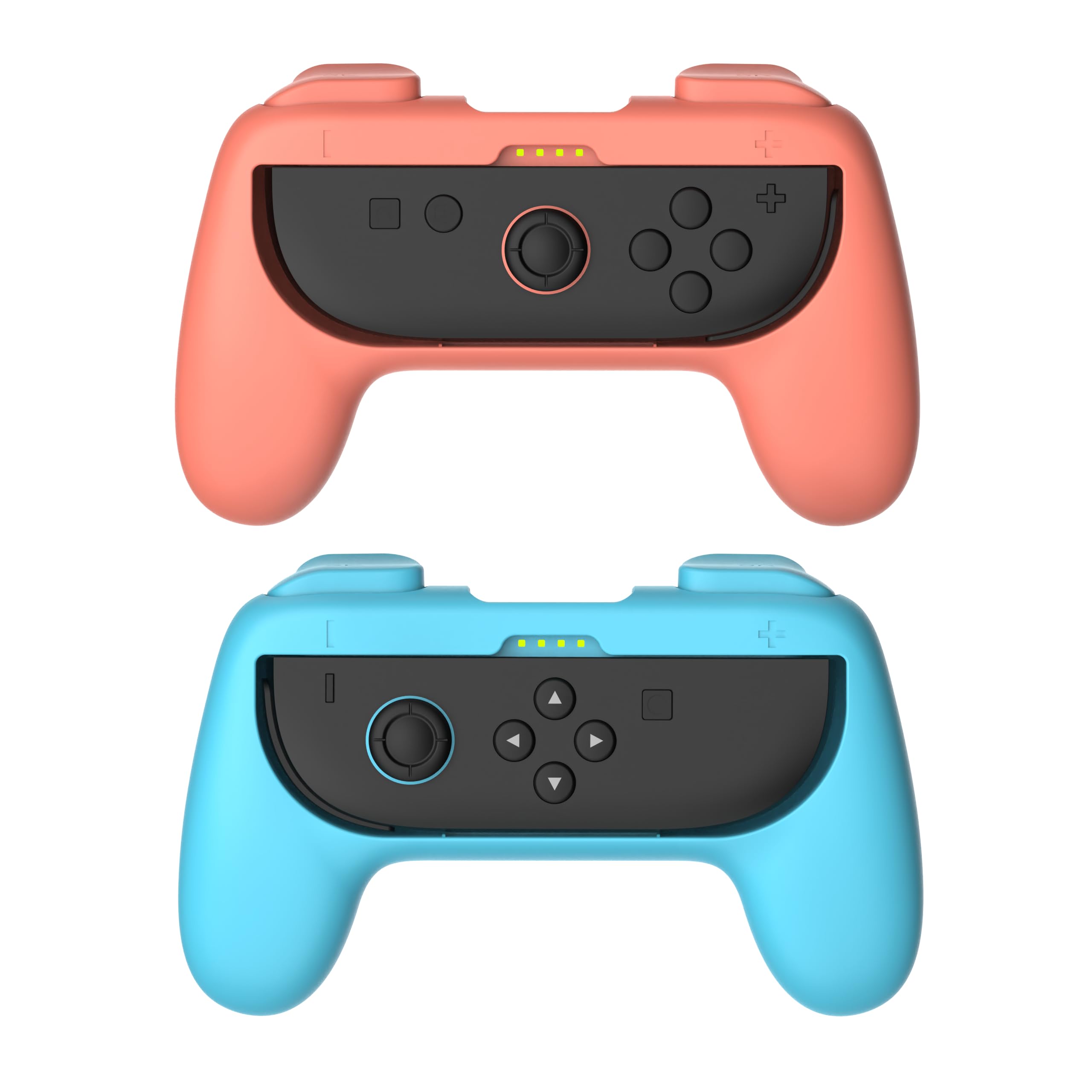Grip kit for Nintendo Switch 2 (2025) & Nintendo Switch & Switch OLED Model Controllers,Hand Grips Compatible with JoyCon Controller, 2Pack (Orange/Blue)
