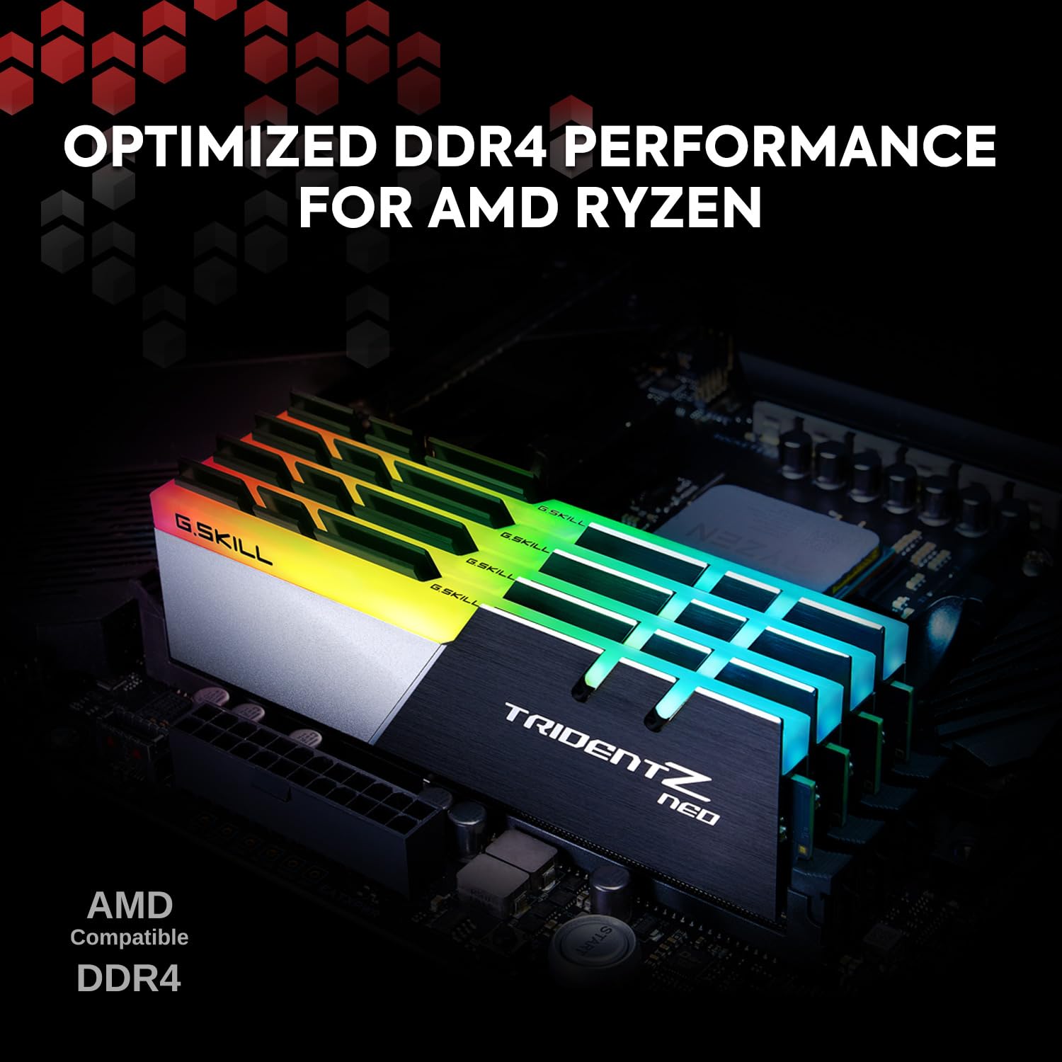 G.SKILL Trident Z Neo Series DDR4 RAM (XMP) 32GB (2x16GB) 3600MT/s CL16-19-19-39 1.35V Intel AMD Desktop Computer Memory U-DIMM (F4-3600C16D-32GTZNC)