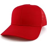 Armycrew XXL Oversize High Crown Adjustable Plain Mesh Back Trucker Baseball Cap