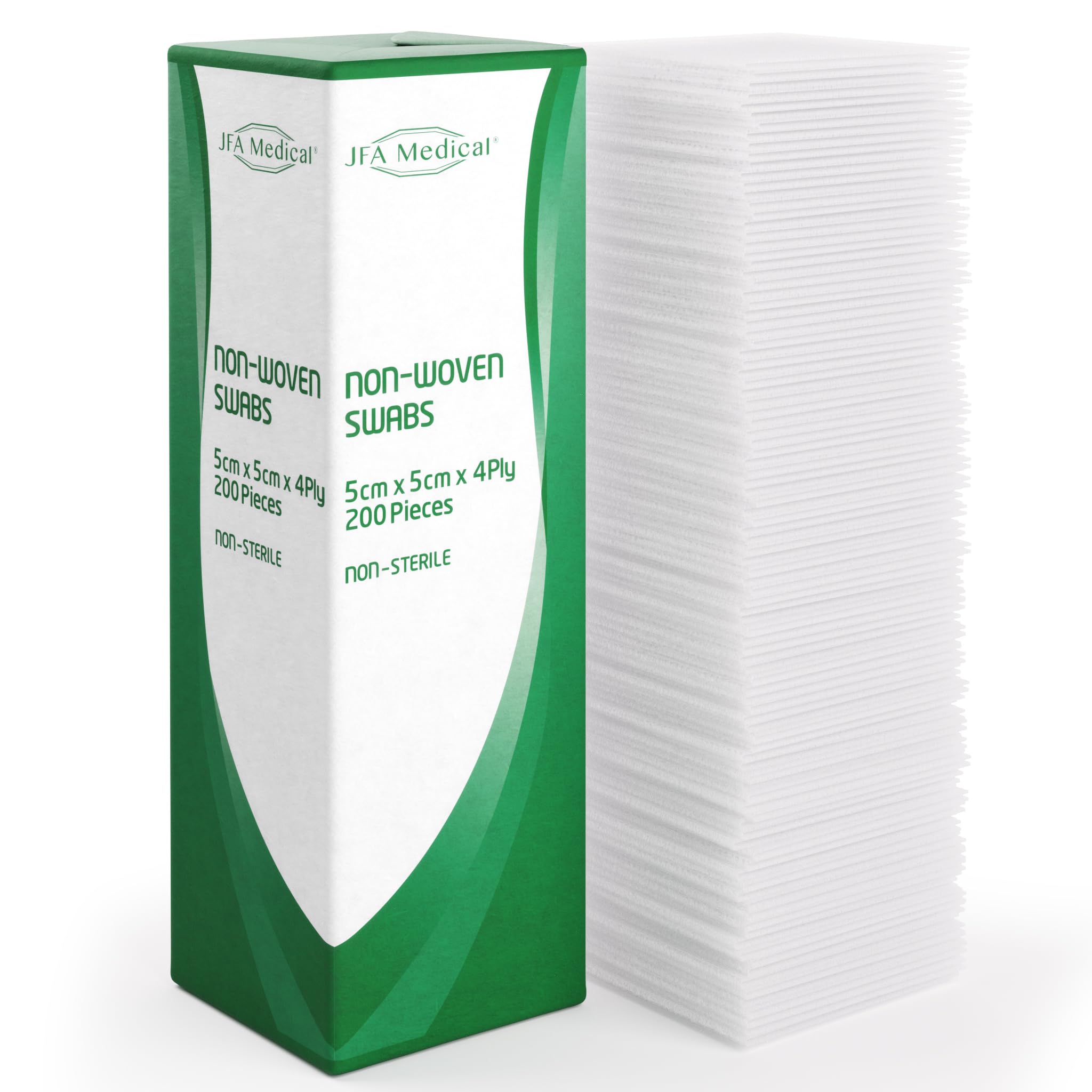 JFA Medical Premium Non-Woven Gauze Swabs 5cm x 5cm - Pack of 200