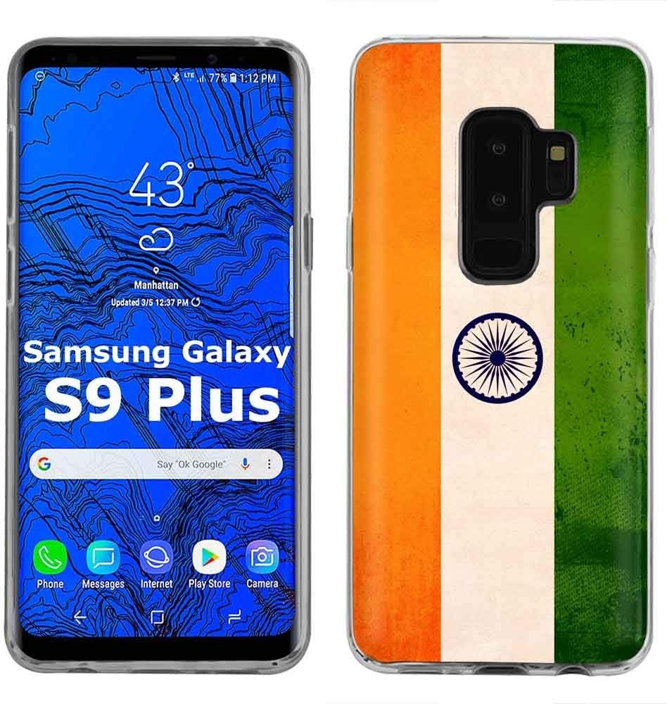 TalkingCase Clear Thin Gel Phone Case for Samsung Galaxy S9 Plus,Oldflag India Print,Light Weight,Ultra Flexible,Soft Touch,Anti-Scratch,Designed in USA