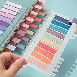 Udewo 600 Pcs Sticky Tabs Transparent Morandi Color with Ruler 4.5x1.2cm view 6