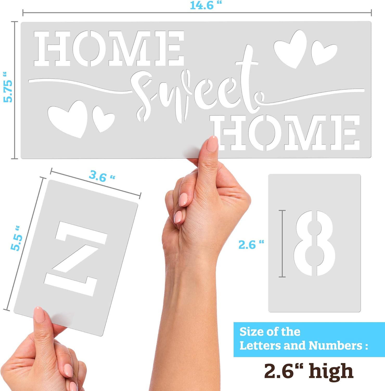 KIBAGA Reusable Letter Stencils for Painting on Wood and More - Easy Paint Welcome Sign Stencil Letters Set for Front Door or Porch Decor - Perfect Spring, Summer Or Christmas Decor for Your Home : Kitchen & Dining