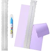 Geyee Metal Paper Tearing Ruler Deckle Edge Ruler for Cutting Paper | Stainless Steel 12 Inches Cut Tool Irregular Edges Measuring Tool with Water Pen for School Scrapbook