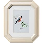 Ibalux 8x10 Picture Frame Photo Frame, Made of Solid MDF Wood with Real Glass, Display Picture 5x7 with Mat or 8x10 without Mat, Vertical and Horizontal for Wall Hanging or Vertical for Tabletop, Beige