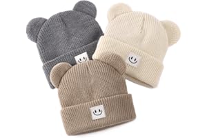 FURTALK Infant Baby Beanie with Bear Ear Cute Winter Hat for Toddler Boys Girls Soft Knitted Cap