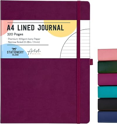 ISLAND A4 Lined Notebook 320 Pages Hardcover 100gsm