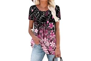 BETTE BOUTIK Women's Summer Tunic Tops Flowy Flare Botton Down Shirts Blouses S-3XL