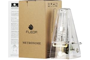 FLEOR Professional Pyramid Mechanical Metronome Musical Timer Beat Tempo for Guitar Bass Piano Violin, Transparent