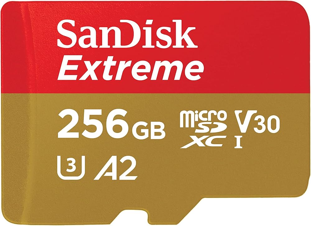 SanDisk 256GB Extreme microSDXC Card + SD Adapter UHS-I A2 C10 U3 V30 190MB/s