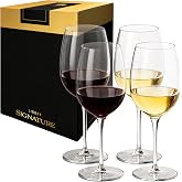 Libbey Signature Kentfield All Purpose Long Stem Wine Glasses Set of 4, White and Red Wine Glasses, Curvature Wine Glass Gift