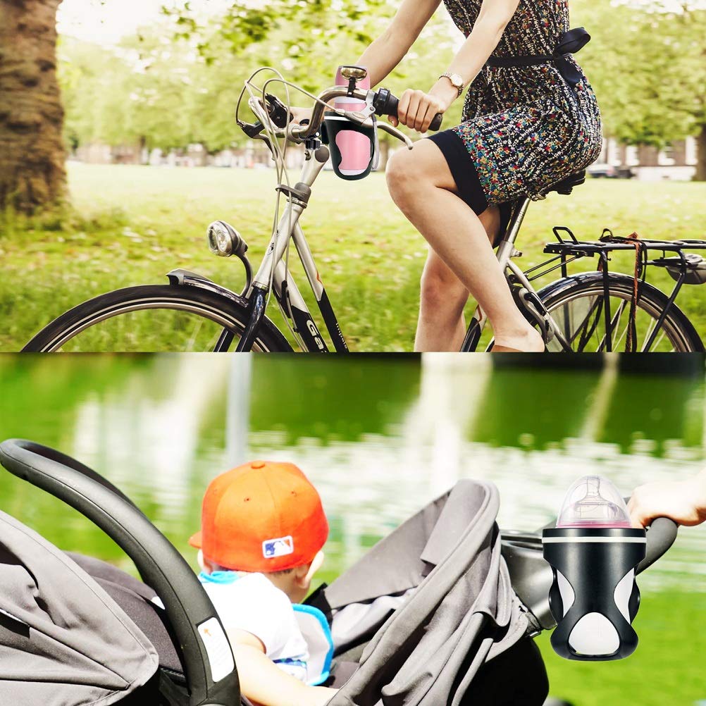 Pack of 2 Stroller Drink Holders, Universal Cup Holder for Bikes, Wheelchairs and Trolleys with 360-degree Rotation: Baby