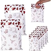 BOXOB 50pcs Cowboy Gift Bags, Plastic Cowgirl Goodie Bags Snack Candy Treat Bag Western Theme Party Favor for Kids Teens My First Rodeo Birthday Party Supplies Decorations