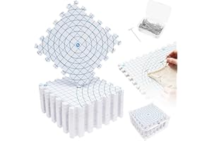 9 Pcs Interlocking Blocking Mats for Knitting and Crochet, Thick EVA Foam Crochet Blocking Board Set with Gridlines, 50 T Pin